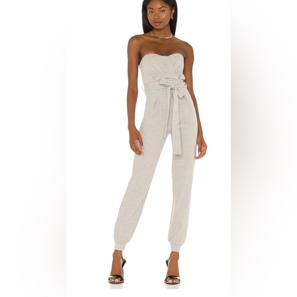 Michael Costello - Helen Strapless Sweatshirt Comfy Casual Jumpsuit Sz XL - Picture 1 of 8